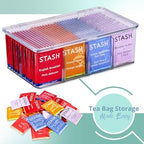 Sorbus Tea Bag Organizer, 2-Pack Clear Bins with Removable Dividers - Image 4