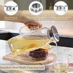 2 Pack 2L/68oz Square Glass Pitchers with Handle and Lid, Borosilicate Jug - Image 2