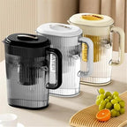 Water Pitcher Large Water Pitcher with Lid and Spout Beverage Bottle Plastic Cold Tea Containers Jug Fridge Iced Drink Kettle Water Jug(Black) - Image 2