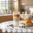 INSETLAN 20 oz Iced Coffee Cups with Lids and Straw, Set of 6 Glass Tumbler - Image 4