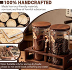 2 x 60Oz Coffee Container, Glass Coffee Bean Storage with Scoop & Wood Rack - Image 5