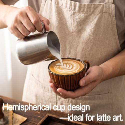 13.5 oz Ceramic Coffee Mug, Reactive Glaze Mug, Suitable for Latte, Coffee, Tea, Soup, Ideal for Office and Home Use, Dishwasher and Microwave Safe, 4-Pack Brown. - Image 5