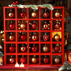 Cinnvoice Christmas Ornament Displays Rack, Red, 25 Compartment by QinYee
