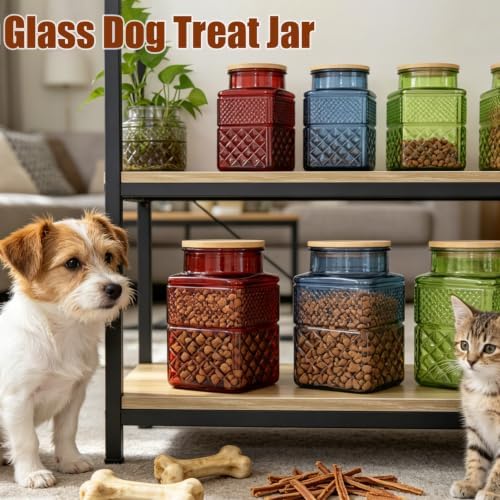 120oz Green Glass Storage Jars with Airtight Lids Tall Glass Jar with Scoop - Image 6