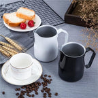 Stainless Steel Milk Frothing Pitcher Pour Over Coffee Kettle Steaming Cup(White,500ml) - Image 7