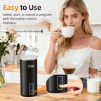 Electactic Milk Frother, 6-in-1 Electric Milk Steamer, 8.5oz/250ml Automatic Warm and Cold Foam Maker and Milk Warmer for Latte, Cappuccinos, Macchiato, From the Makers of Instant 400W, Black - Image 2