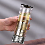 300ml/10oz Thickened premium crystal double-layer glass tea cup, insulated water drinking vessel, multi-purpose sealed beverage bottle, glassware filtered water cup - Image 5