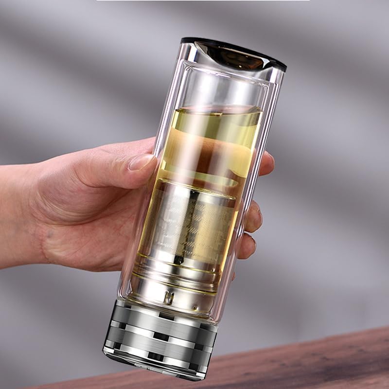 300ml/10oz Thickened premium crystal double-layer glass tea cup, insulated water drinking vessel, multi-purpose sealed beverage bottle, glassware filtered water cup - Image 5