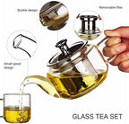 Teapot 300ML Small Glass Heat Resistant Glass Teapot Removable Infuser Filter Glass Coffee Pot Transparent Tea Boiler Tea Kettle - Image 6