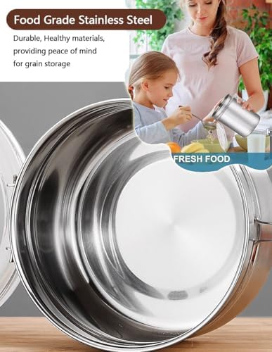 Walktosun Stainless Steel Food Container with Clear Lids Airtight Storage Container Stackable Small Canisters Kitchen Pantry Storage for Cereal, Snacks, Candy, Herbs, Spices, Sugar, Tea (1.2L Silver) - Image 5