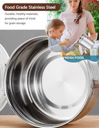 Walktosun Stainless Steel Food Container with Clear Lids Airtight Storage Container Stackable Small Canisters Kitchen Pantry Storage for Cereal, Snacks, Candy, Herbs, Spices, Sugar, Tea (1.2L Silver) - Image 5