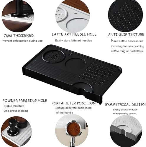 Espresso Tamping Mat with Portafilter Slot, Thick Food Grade Silicone Tamper Pad, Heat Resistant & Non-Slip Coffee Tamping Station for Home Barista - Image 3