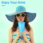 24 Pack Plastic Tumblers with Lids and Straws, Reusable Colorful Cups for Parties, Birthdays, Iced Coffee, Travel, Cold Drink Bulk Tumblers (24 oz, Blue) - Image 4