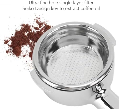 58mm Bottomless Coffee Portafilter, Single Layer Aluminum Alloy Portafilter Handle, Wooden Handle for Expobar Rocket Faema Wega EM19M2 Gemilai Casadio Ascaso Sanremo La Cimbali (F Sandalwood) - Image 5