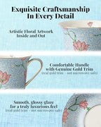 8.4oz Bone China Tea Cup and Saucer Set, Ice Blue - Image 4