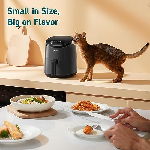 Cosori Mini Air Fryer 2.1 Qt, 4-in-1 Small Airfryer, Bake, Roast, Reheat, Space-saving & Low-noise & Electric Gooseneck Kettle with 5 Temperature Control Presets, Pour Over Kettle - Image 3