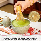 Garvee Premium Matcha Whisk Set, Complete 8-Piece Matcha Kit with Ceramic Bowl, Bamboo Whisk, Scoop, Sifter, Holder & Tea Towel – Complete Matcha Set Kit for Beginners and Enthusiasts (Mottled Green) - Image 3