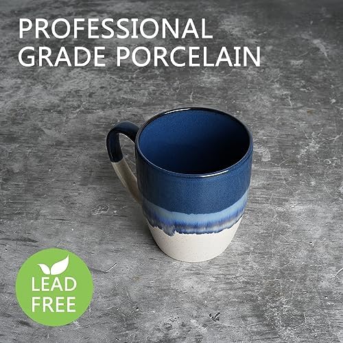 Bosmarlin Ceramic Coffee Mug Set of 4, 17 Oz, Coffee Cups with Big Handle, Microwave Safe, Unique Reactive Glaze - Image 3