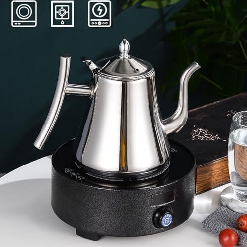 Small Stainless Steel Tea Kettle with Infuser, Food Grade Stainless Steel Teapot, Teakettle for Stovetop Induction Stove Top, No Whistle(Sliver,1.5L) - Image 3