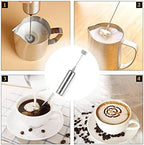 Stainless Steel Motor Milk Frother - Handheld Frother Whisk, Milk Foamer Frother, Mini Blender and Electric Mixer for Coffee, Frappe, Latte, Matcha - Image 6