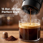 Portable Espresso Machine,15 Bar 2-In-1 Coffee Maker,Self-Heating USB-C Coffee Machine for Travel,Camping,RV, Hiking,Office,Black - Image 3