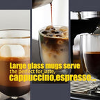 PunPun 12.9OZ. 380ml Clear Coffee Mugs, Glass Cups for Latte, Double Wall Glass with Big Handle, Clear Mugs for Iced Coffee or Hot Beverages, Espresso Cups Each Set of 4 - Image 3
