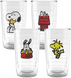 Tervis Peanuts Best Buddies Collection Snoopy Woodstock House Made in USA Double Walled Insulated Tumbler Travel Cup Keeps Drinks Cold & Hot, 16oz 4pk, Assorted by TervisTumblerCompany