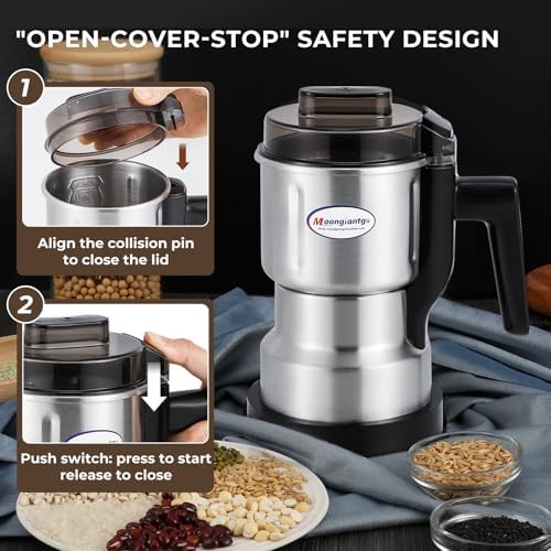 Moongiantgo Coffee Grinder Electric 200ml Capacity, 250W Mini Grain Mill - Image 4