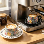Floral Porcelain Tea Cups and Saucers for 2, 4-Piece Gift Set - Image 4