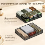 Giikin Tea Bag Organizer, Tea Organizers and Storage with 2 Drawers - Image 3