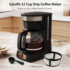 12-Cup Drip Coffee Maker,Auto Keep Warm,Reusable Filter,60Oz Size - Image 2