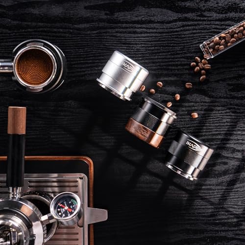 IKAPE 58MM Espresso Tamper, New Wooden Handle Design，Premium Barista Coffee Calibrated Tamper with Spring Loaded, 100% Stainless Steel Tamper Compatible with All 58MM Bottomless Portafilter - Image 3