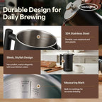 SterlingPro 1.75 L 59 oz Black Extra Large French Press Coffee Maker and 2 Pack Replacement Screens Bundle Stainless Steel Double Wall Insulated for Tea and Coffee - Image 6