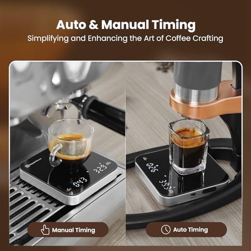 Maestri House Espresso Brewing Set – Rechargeable Mini Coffee Scale with Timer+Espresso Shot Cup - Image 6