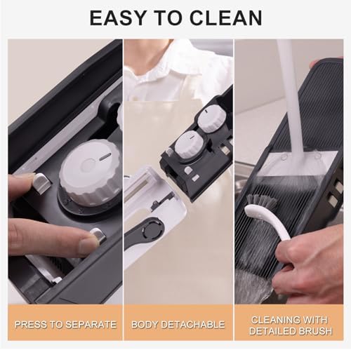 ONCE FOR ALL Safe Mandoline Slicer Pro, Veggie Slicer with Container, Black - Image 4
