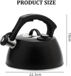 2.5L Classic Tea Kettle Food Grade Stainless Steel Whistling Tea Kettle Stovetops Tea Pot Stove Top Kettle with Thermometer for Tea Coffee Milk Gas Electric Bla, - Image 4