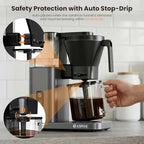 Kismile SCA Certified 8-Cup Coffee Maker, 6-Min Quick Brew, Hot & Cold Brew Coffee Machine, Adjustable Flow Control, Magnetic Anti-Drip, Keep Warm, DIY Manual Mode, Dishwasher Safe, Light Gray - Image 6