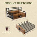 3-Tier Coffee Bar Stand Organizer for Countertop, Rustic Wood & Metal Bottle Display Shelf with Coffee Pod Drawer, Wine Rack, Liquor Display Shelf for Home Coffee Station - Image 2
