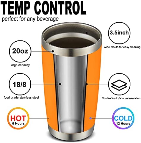 COMOOO 20oz 8 Pack Tumbler Double Wall Vacuum Insulated Coffee Travel Mug Stainless Steel Tumbler Bulk with Lid and Straw Insulated Coffee Cup for Cold & Hot Drinks (Orange, 8 Pack) - Image 2