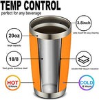 COMOOO 20oz 8 Pack Tumbler Double Wall Vacuum Insulated Coffee Travel Mug Stainless Steel Tumbler Bulk with Lid and Straw Insulated Coffee Cup for Cold & Hot Drinks (Orange, 8 Pack) - Image 2