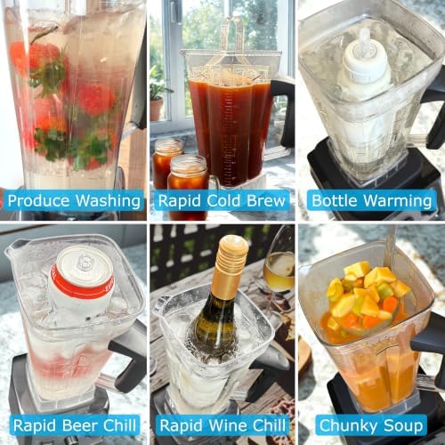 Fruit & Vegetable Washing Blender Attachment, Compatible with Vitamix 5200,VX1,VX3,E310,2.0,510,X2,X3,X4,X5, Cold Brew Maker, Drink Chiller, Baby Bottle Warmer & More - Image 4