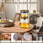 Magnetic Tea Pot with Infuser, Magic Loose Leaf Enchantipot, Borosilicate Glass Tea Maker with Strainer, One-Touch Tea Separation, Heat Resistant Tea Pot for Home & Office - 25.4oz (750ml) - Image 3