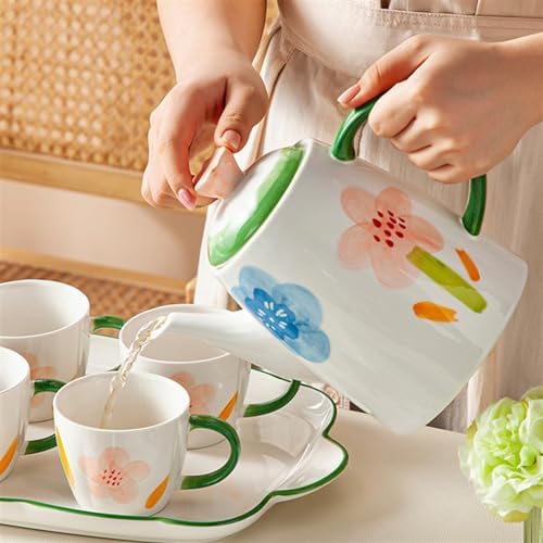 Water Pitcher Household Ceramic Water Set Creative Tea Set Cold Kettle 8-piece Set Household Essential Tea Set teapot Tea Cup Set Water Jug - Image 2