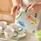 Water Pitcher Household Ceramic Water Set Creative Tea Set Cold Kettle 8-piece Set Household Essential Tea Set teapot Tea Cup Set Water Jug - Image 2