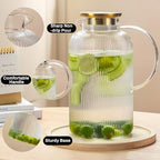 Buaic 2 PACK Glass Pitcher with Lid, 100 oz/ 3L Glass Water Pitcher - Image 3