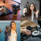 4 Pack Travel Coffee Mug 17oz Insulated Coffee Cup with Lid, Reusable Thermal Coffee Cup Stainless Steel Coffee Tumbler to Keep Hot & Cold Drinks for Car, Daily, Travel and Gifts, Black - Image 7