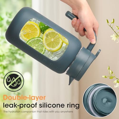 68oz Glass Pitcher with Handle and Lid,Borosilicate Leakproof Glass Water Pitcher for Fridge, Multifunctional Iced Tea Pitcher Glass Carafe for Cold Brew Lemonade Juice and Sun Tea - Image 4