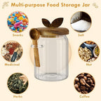 Suclain 3 Sets Glass Coffee Sugar Tea Canister Airtight with Lid 20 oz - Image 4