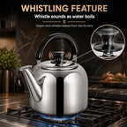 Whistling Stovetop Tea Kettle,Food Grade 316 Stainless Steel,Hot Water Fast to Boil,Stovetop Kettle with Ergonomic Handle,5.3 Quart Capacity - Image 6