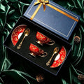 bone china tea set tea cups british tea set for adults porcelain tea cups coffee cups set of 2 exquisite packaging by RISLAN